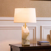 Rohe Alabaster Tischlampe